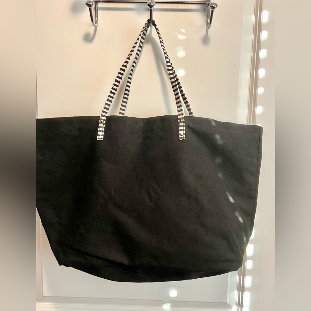 VICTORIA’S SECRET Large Black/Hot Pink Letters Weekender Tote Bag 22”x14”x7” - Picture 3 of 4